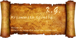 Krizmanits Gizella névjegykártya