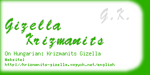 gizella krizmanits business card